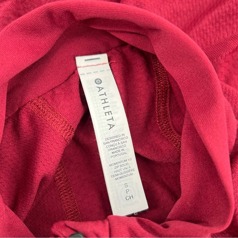 Athleta momentum seamless half zip red Long Sleeve Performance Pullover Top S - Picture 4 of 7